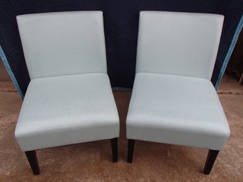 Light Teal Armless Slipper Chairs By Noble House