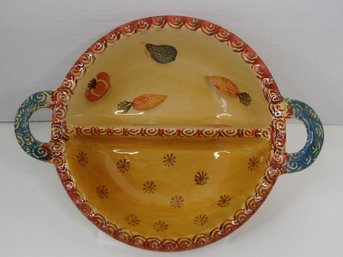 Italian Hand Painted Divided Bowl