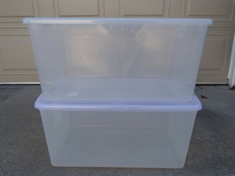 Two Sterilite Totes With Lids