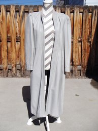 Manuel Herrero Light Gray Leather Coat With Belt