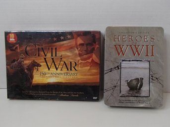 Heroes Of World War II And Unopened Civil War DVD Sets