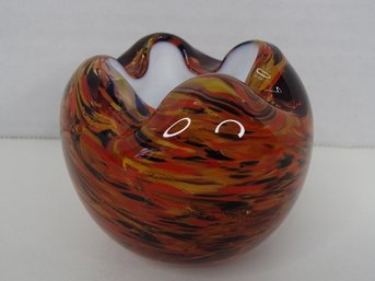 Pinch Bowl Hand Blown Glass Art