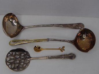 Silver Plate And Gold Tone Spoon