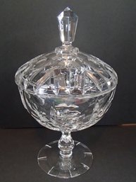 Crystal Compote Footed Candy Dish With Lid