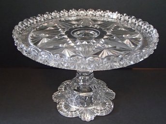 Vintage Cut Glass Cake Stand See Photos For Size
