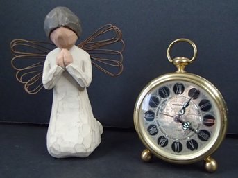 Willow Tree Angel And Swania German Clock