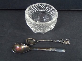 A Vintage Salt And Spoons