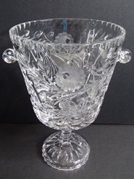 Lovely American Brilliant Cut Crystal Daisy Footed Bowl