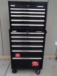 Like New Husky Tool Chest With Ball Bearing Drawer Construction