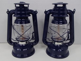Brand New Olde Brooklyn Dark Blue Led Lanterns