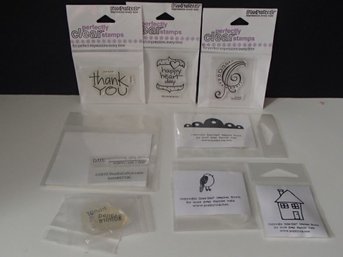 Eight Small Clear Stamps Various Brands