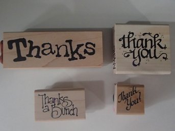 Four Wood Block Stamps Thanks