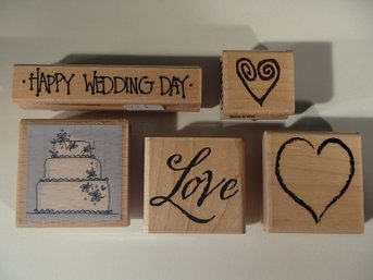 Five Wedding Day Wood Stamps