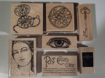 Lot Of Seven Wood Stamps By Stampabilities