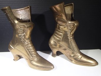 Large Heavy Vintage Brass Shoes