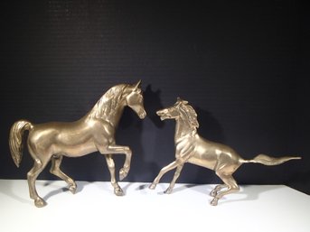 Nice Vintage Brass Horses