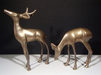 Vintage Brass Deer Set