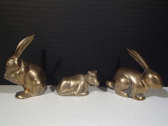 Vintage Brass Bunnie And The Sacred Cow