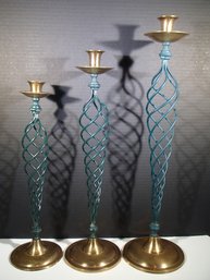 Set Of Brass Candlesticks