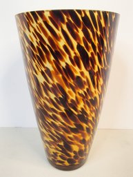 Two's Company Hand Blown Tortoise Shell Style Glass Vase