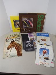 Art Supplies, Sketchbooks, Horses And Flowers, Palette And Paper