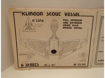 1985 Lawrence Miller Design Klingeon Scout Vessel & Corellian Freighter Blueprints