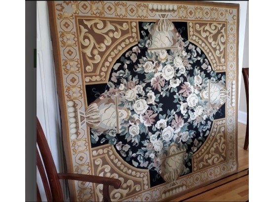 CONTEMPORARY NEEDLEPOINT RUG MOUNTED AS TAPESTRY - HUGE! 72' X 70'