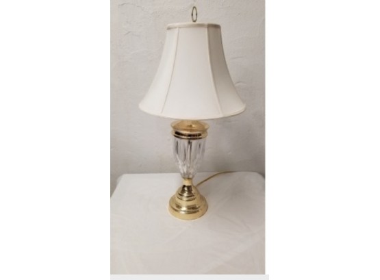 Elegant Crystal And Brass Lamp