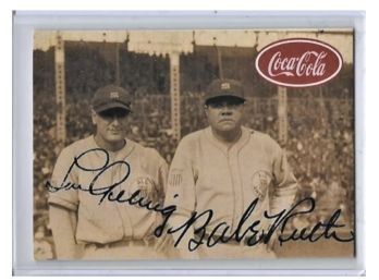 Lou Gehrig And Babe Ruth Coca Cola Vintage Advertising Card