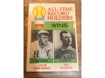 ALL TIME RECORD HOLDERS - CY YOUNG & JACK CHESBRO