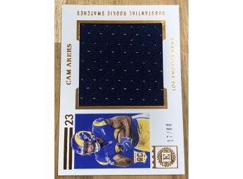 2020 CAM AKERS ENCASED SUBSTANTIAL SWATCHES ROOKIE CARD 17/60