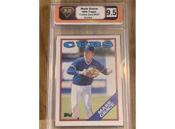 1988 TOPPS TRADED MARK GRACE ROOKIE CARD GRADED 9.5