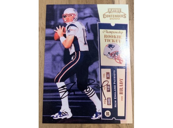 RP 2000 PLAYOFF TOM BRADY CONTENDERS ROOKIE CARD REPRINT