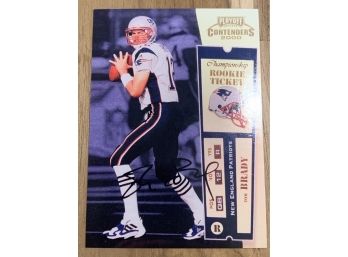 RP 2000 PLAYOFF TOM BRADY CONTENDERS ROOKIE CARD REPRINT