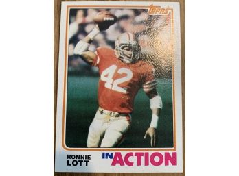 1982 Topps Ronnie Lott Rookie 'In Action' Card