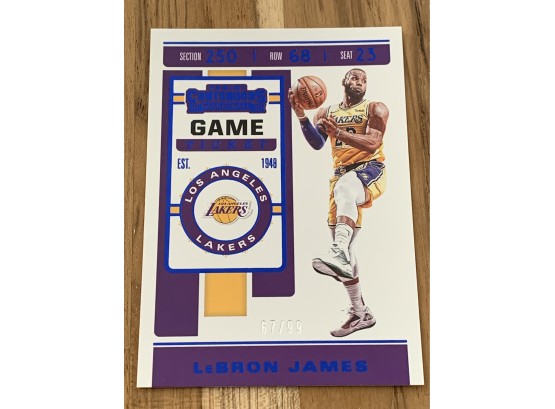 2019 CONTENDERS LEBRON JAMES GAME TICKET 67/99