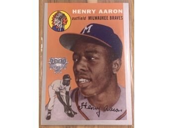 HANK AARON ROOKIE CARD Topps RARE SILVER STAMP RP RC