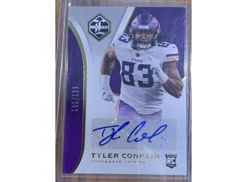 2018 LIMITED TYLER CONKLIN AUTOGRAPHED ROOKIE CARD 101/199