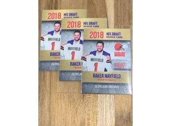 BAKER MAYFIELD 2018 ROOKIE PHENOMS GOLD PLATINUM LIMITED EDITION 3 CARD LOT