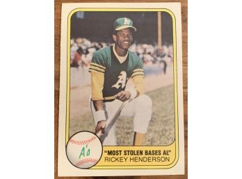 1981 FLEER RICKEY HENDERSON-2ND YEAR - NICE CARD