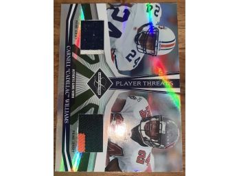 2/30!!! 2006 DONRUSS PLAYER THREADS CARNELL CADILLAC WILLIAMS PRIME GAME WORN JERSEY DOUBLE PATCH LEAF LIMIT