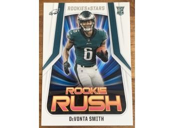 2021 ROOKIES AND STARS DEVONTA SMITH ROOKIE RUSH RC