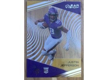 2020 CHRONICLES JUSTIN JEFFERSON CLEAR VISION ROOKIE CARD