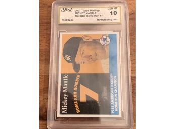 2007 TOPPS HERITAGE MICKEY MANTLE HOME RUN CHAMPION GEM MINT 10