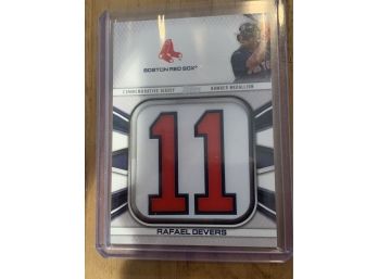 2022 TOPPS RAFAEL DEVERS PLAYER JERSEY NUMBER MEDALLION CARD