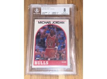 1989-90 NBA HOOPS MICHAEL JORDAN GRADED BECKETT 8
