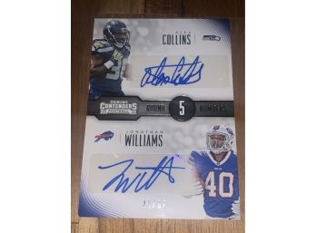 49/99!!  2016 PANINI CONTENDERS ROUND NUMBERS ALEX COLLINS & JONATHAN WILLIAMS AUTOGRAPHED ROOKIE CARD