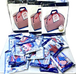 Memorial Day/4th Of July Lot - Bakery Boxes, Window Clings, Etc