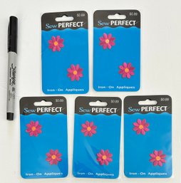 Iron On Lot - Carded Pink Flowers