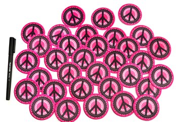 Iron On Lot - Pink Peace Signs